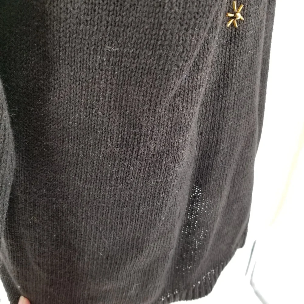 Vintage womens sweater gold sequins black Small - Picture 6 of 7